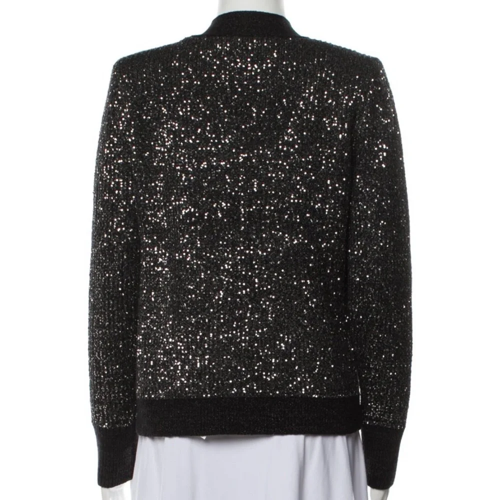 L'Agence Black Jinny Sequin Cardigan
